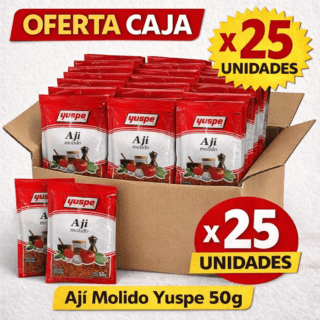 Ají molido Yuspe 50g 1,60€ud display 25ud